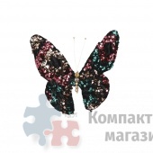 Бабочка из пайеток мультиколор 20*21*1 см на клипсе