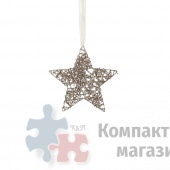 Подвеска на елку звезда   15 см шампань