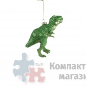 Подвеска на елку динозавр 16х6х9,5 см зеленый