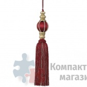 Подвеска на елку шар с кисточкой 30*5,5 см бордовый