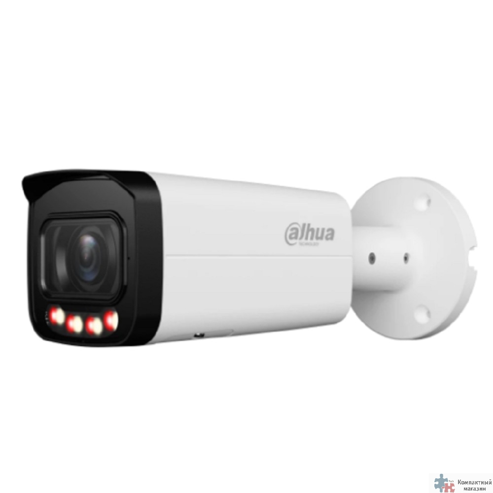 DAHUA DH-IPC-HFW2449TP-ZAS-IL Уличная цилиндрическая IP-видеокамера SmartDualLight 4Мп, 1/2.9” CMOS, моторизованный объектив 2.7~13.5мм, видеоаналитика, микрофон, ИК 60м, LED 60м, IP67, IK10, металл