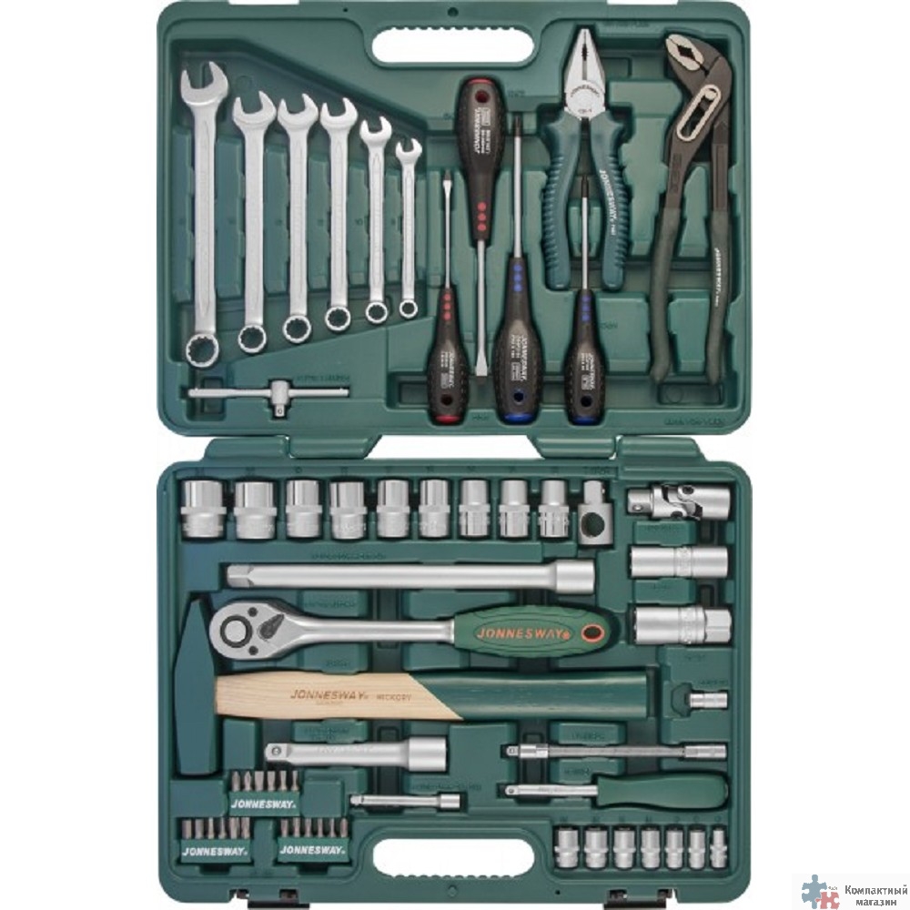 JONNESWAY S04H52460S Набор инструмента универсальный 1/4", 1/2"DR, 60 предметов
