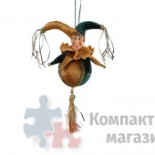 Подвеска на елку Джокер 26*12*8 см желтая