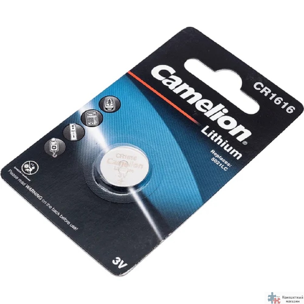 Camelion CR1616 BL-1 (CR1616-BP1, батарейка литиевая,3V) (1 шт. в уп-ке) 