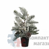 Букет Глазго c ягодами 45см белый в пластиковом горшочке