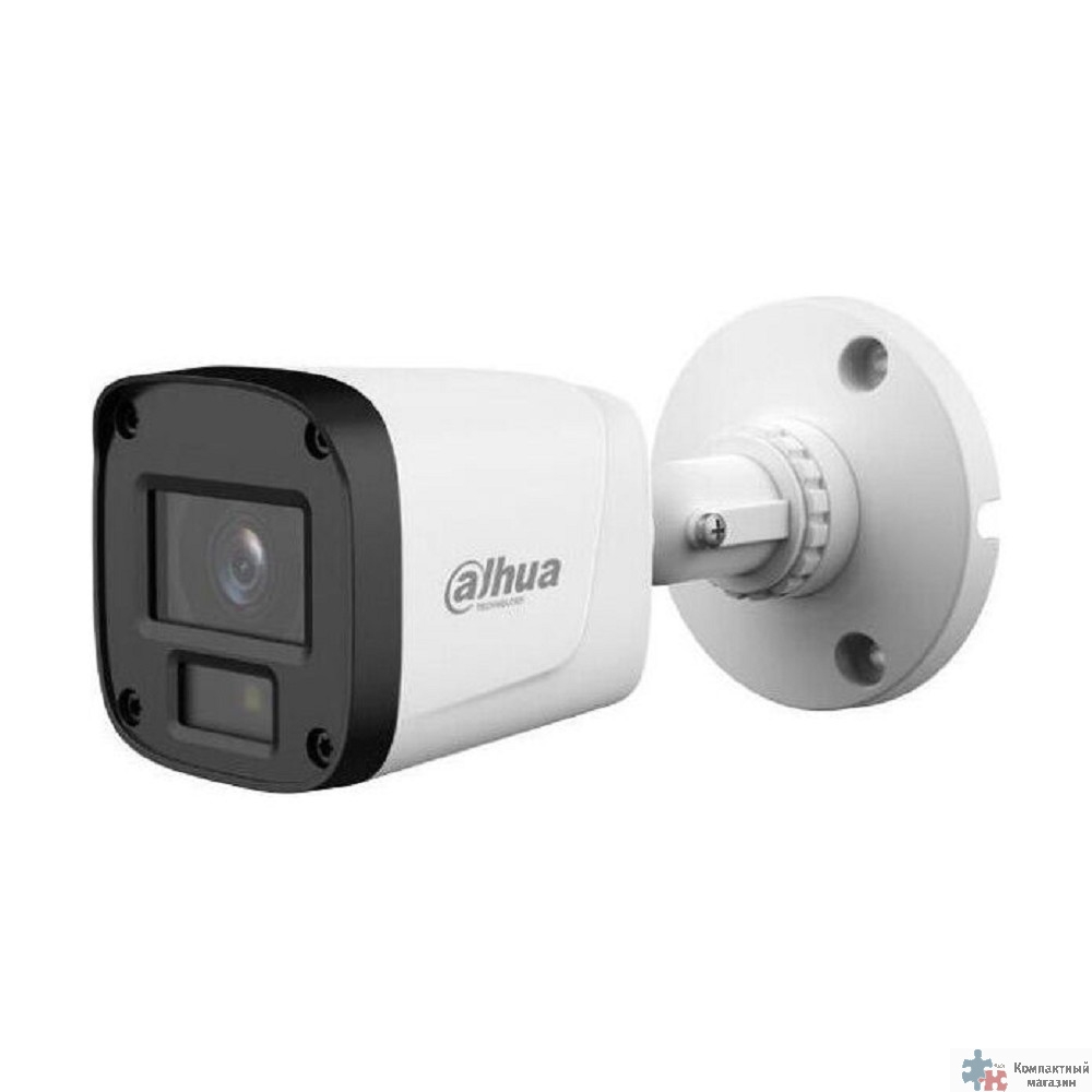 DAHUA DH-HAC-B5E20P-A-0360B Уличная цилиндрическая HDCVI-видеокамера 2Мп, CMOS, объектив 3.6мм, ИК-подсветка до 20м, IP67, корпус: пластик