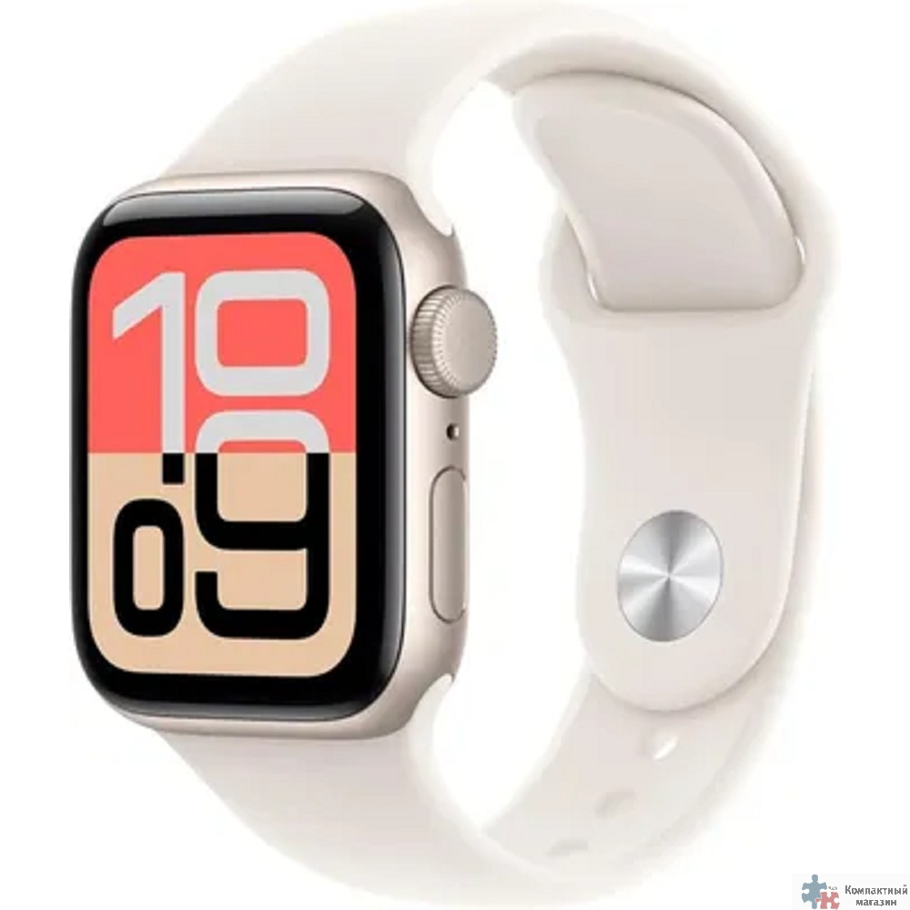 Apple Watch SE 3 40mm Starlight Aluminium Case with Starlight Sport Band - S/M (MEH34LW/A)