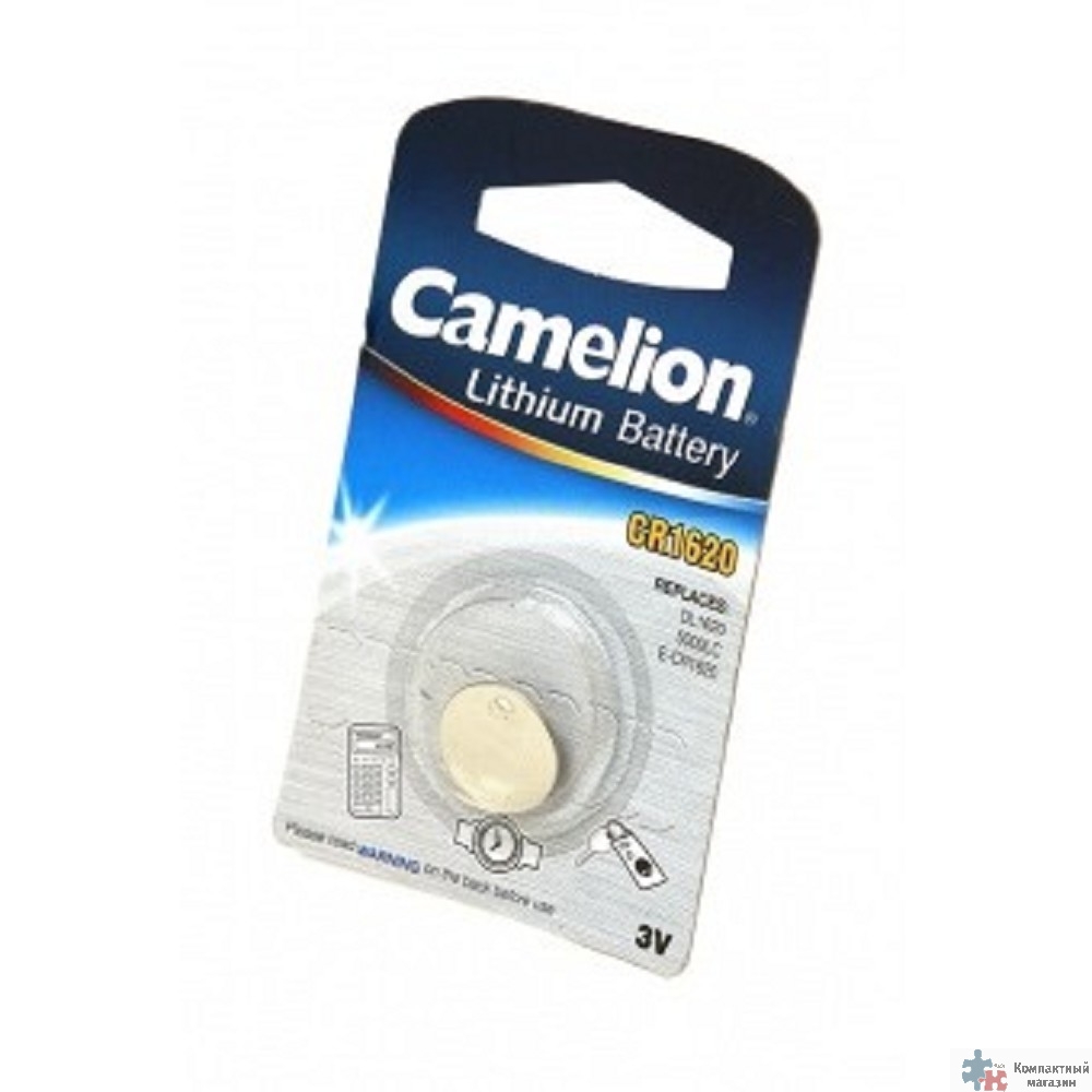 Camelion CR1620 BL-1 (CR1620-BP1, батарейка литиевая,3V) (1 шт. в уп-ке) 