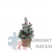 Ель в горшке с ягодками 24 см заснеженная
