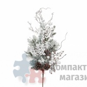 Веточка c ягодами 73 см зеленая в снегу
