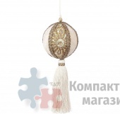 Подвеска на елку шар с кисточкой 20*7,5 см белый