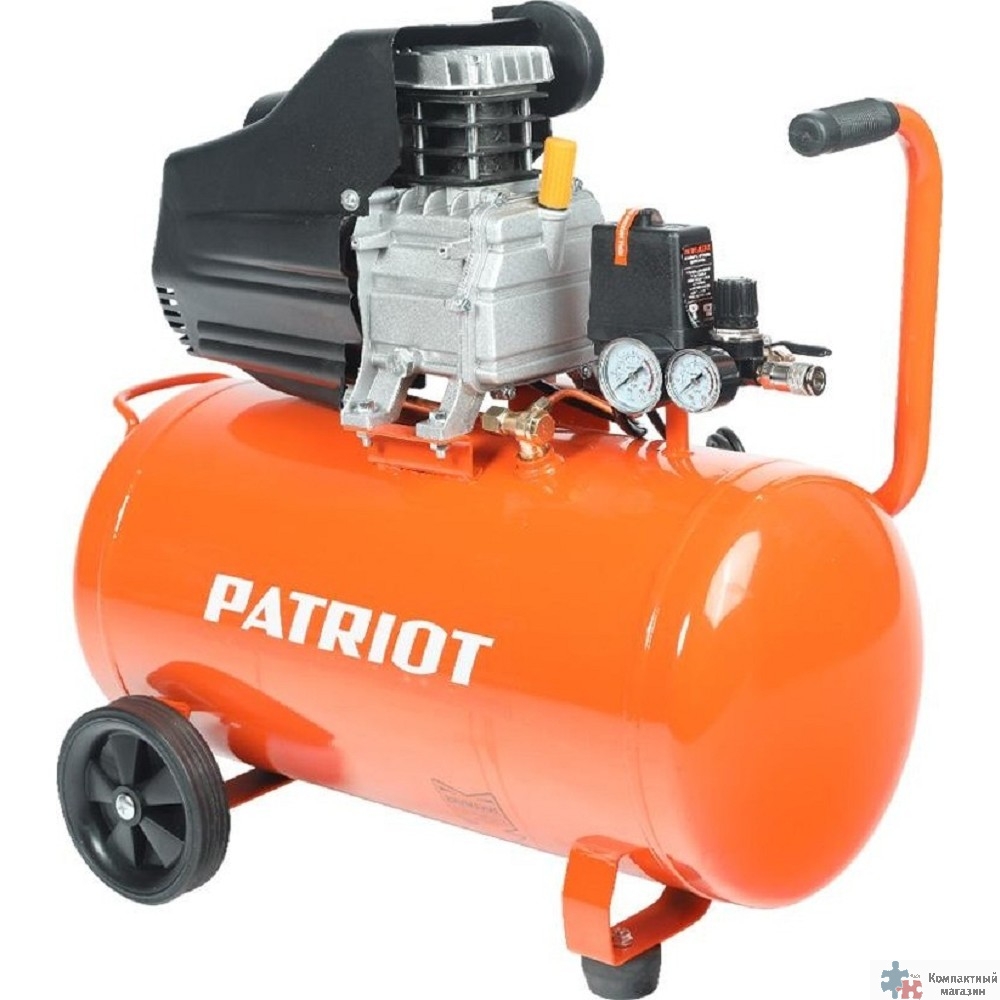 PATRIOT EURO 50-260 Компрессор [525306367] {Мощн.: 1.8 кВт; Напр.: 230В~50Гц; Об.двиг.: 2850 об/мин; Производит.: 260 л/мин; Об.ресивера: 50 л; Давл.: 8 бар; Вес: 27,5 кг;}
