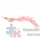 Павлин на прищепке светло-розовый 41*5,5*8 см
