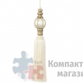 Подвеска на елку шар с кисточкой 30*5,5 см белый