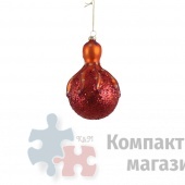 Подвеска на елку осьминог 12х7,5 см оранжевый