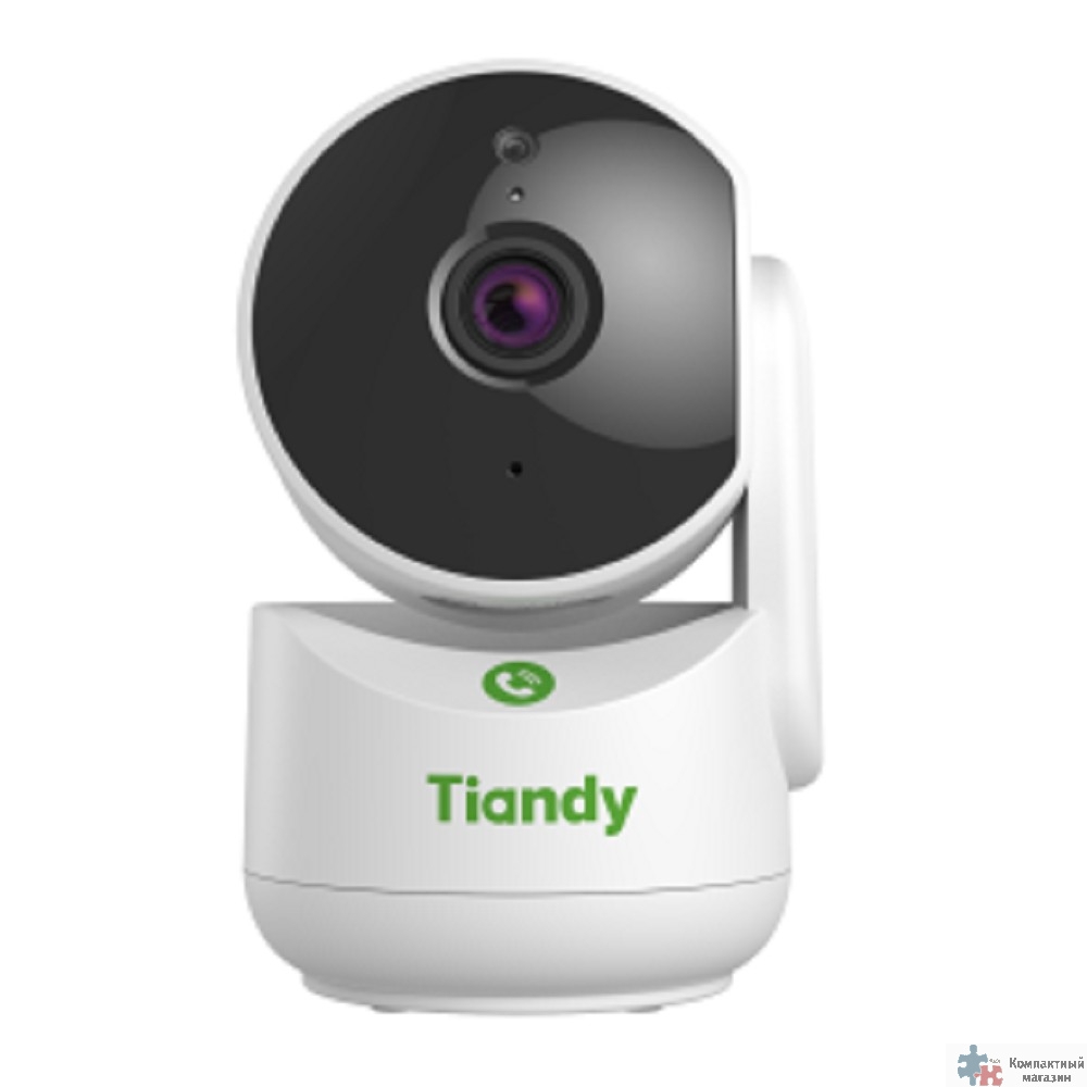 Tiandy TC-H342A Spec:I2W/WIFI/Eu/4mm компактная поворотная домашняя, 4Мп, 2560х1440@20к/c, DWDR, цвет: 0.02лк, S+265, H.265(HP), S+264, H.264(HP, MP, BP), объектив 4мм, встроенные микрофон и динамик, 