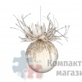 Подвеска на елку цветок кактуса белый 10*10 см
