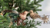 Подвеска на елку птица коричневая 8*2*2,5 см 2 вида