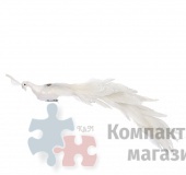 Павлин на прищепке белый 41*5,5*8 см