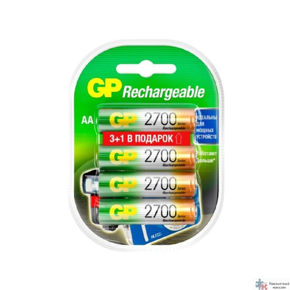 GP ReEnergy 270AAHC AA, емкость 2650 мАч (270AAHC3/1RGY-2CRCB4) (акция3+1)  аккумулятор