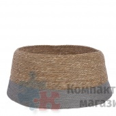 Джутовая корзина для елки коричневая с серой полосой 26*58 см