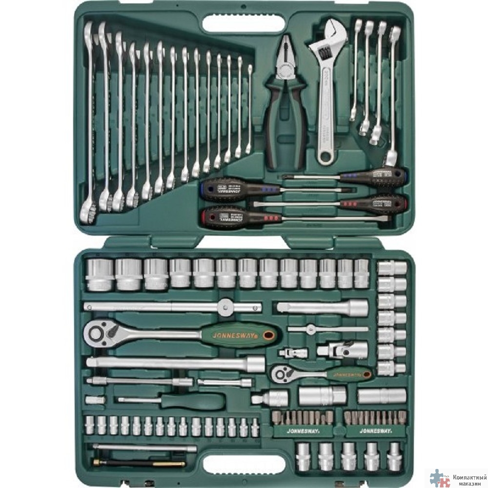 JONNESWAY (S04H624101SA) Набор инструмента универсальный 1/4", 1/2"DR, 101 предмет