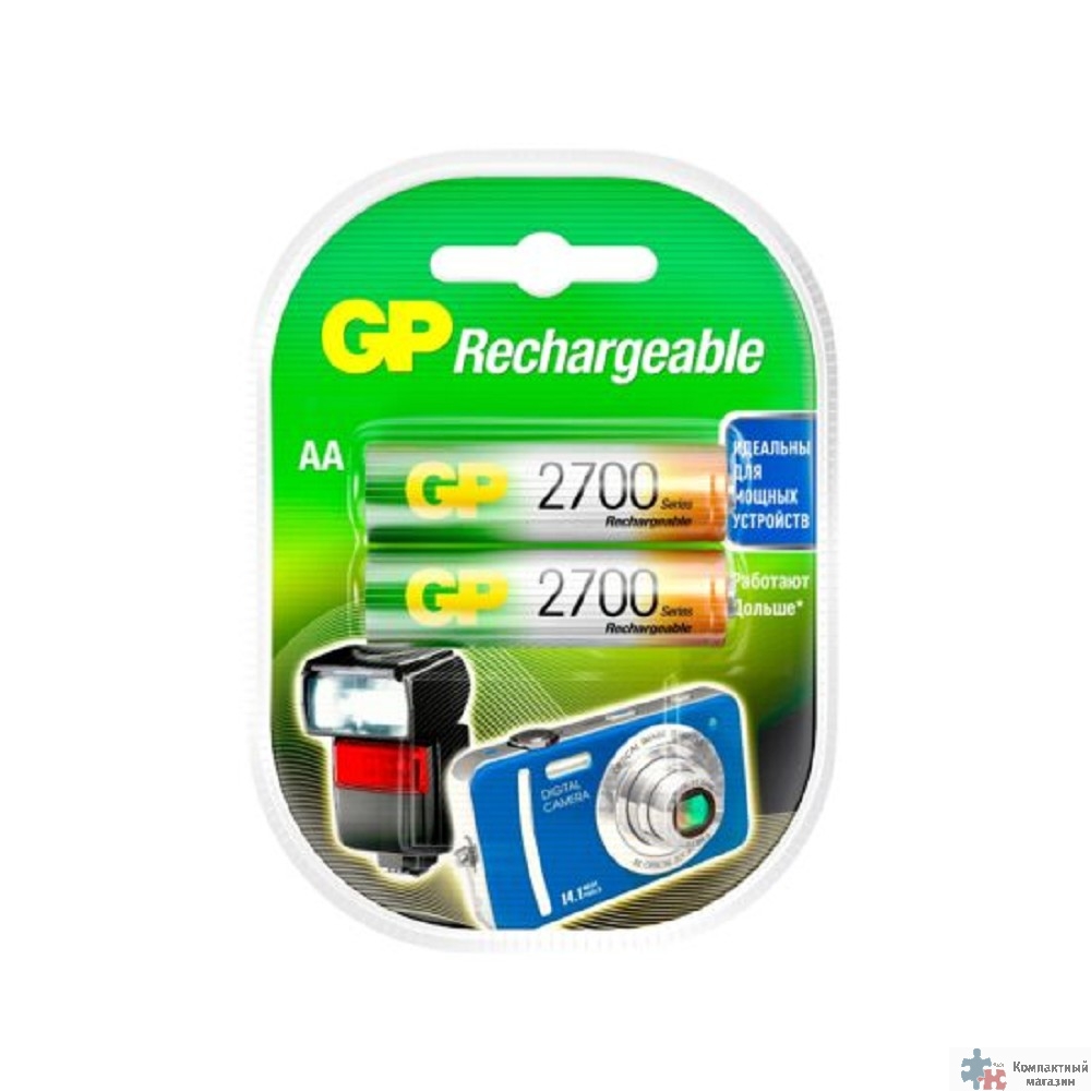 GP ReEnergy 270AAHC AA, емкость 2650 мАч (270AAHCRGY-2CRCB2) (2 шт. в уп-ке) 2PL2  аккумулятор