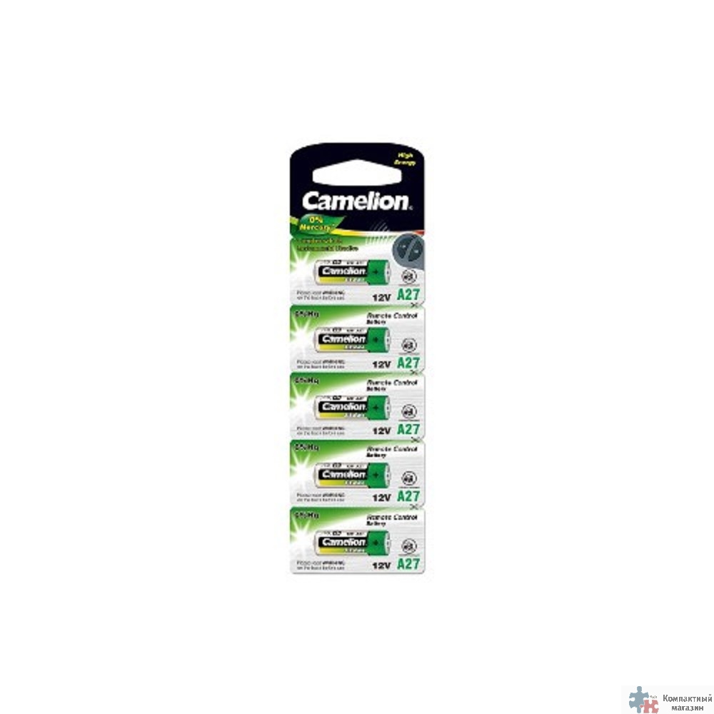 Camelion LR27A BL-5 Mercury Free (A27-BP5, батарейка,12В)(5шт. в уп-ке)