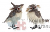 Фигурка сова 10*7*13 см серая