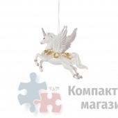 Подвеска на елку единорог 9*4*9 см белая
