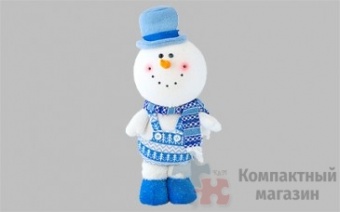 Мягкая игрушка "Снеговик, стоящий в шапке", световой