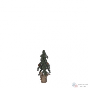 Елочка в мешочке  45*20 см с шишками зеленая